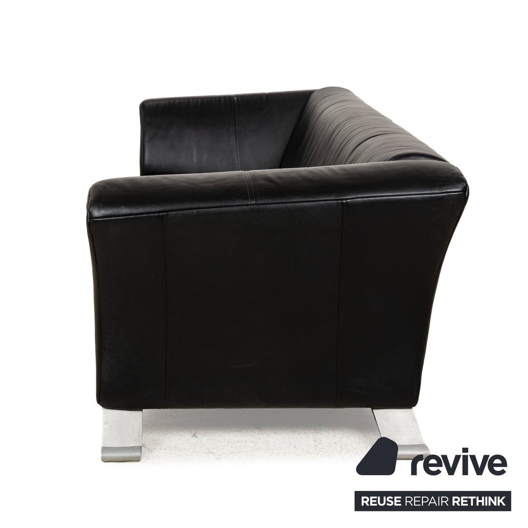 Rolf Benz 322 Leder Sofa Schwarz Dreisitzer Couch