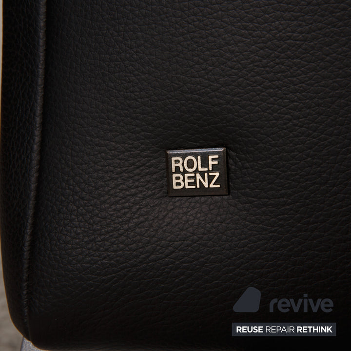 Rolf Benz 322 Leder Sofa Schwarz Dreisitzer Couch
