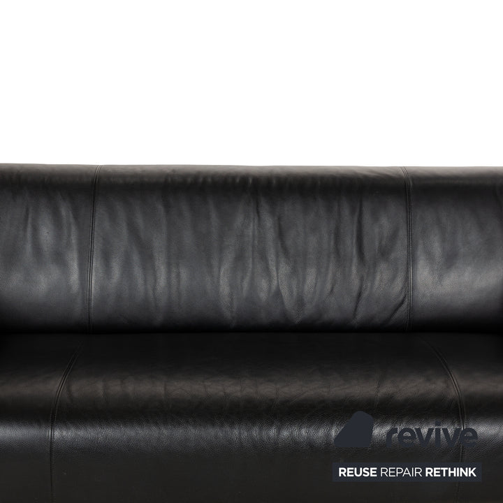 Rolf Benz 322 Leder Sofa Schwarz Dreisitzer Couch