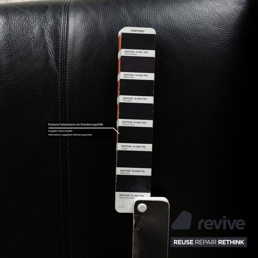 Rolf Benz 322 Leder Sofa Schwarz Dreisitzer Couch