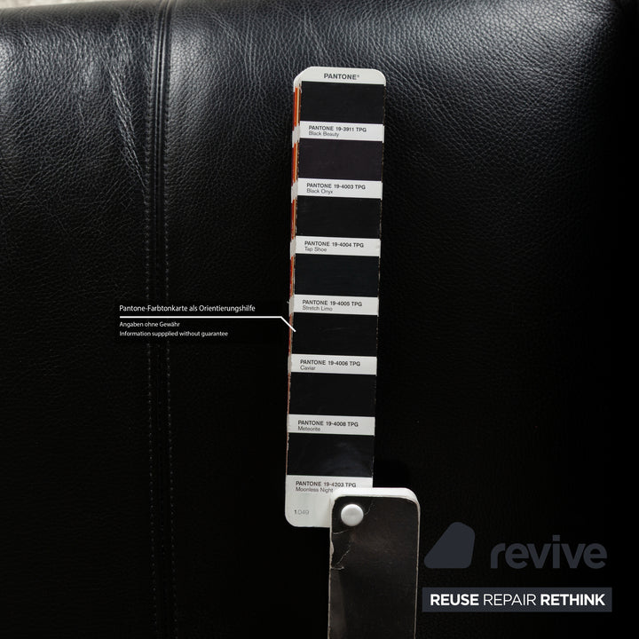 Rolf Benz 322 Leder Sofa Schwarz Dreisitzer Couch