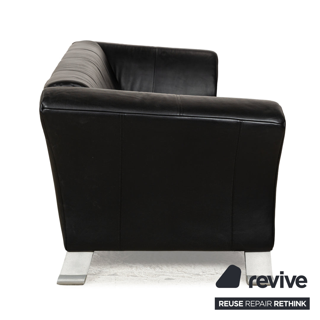 Rolf Benz 322 Leder Sofa Schwarz Dreisitzer Couch