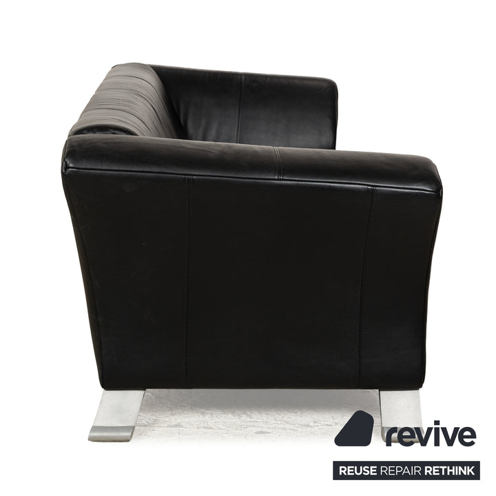 Rolf Benz 322 Leder Sofa Schwarz Dreisitzer Couch