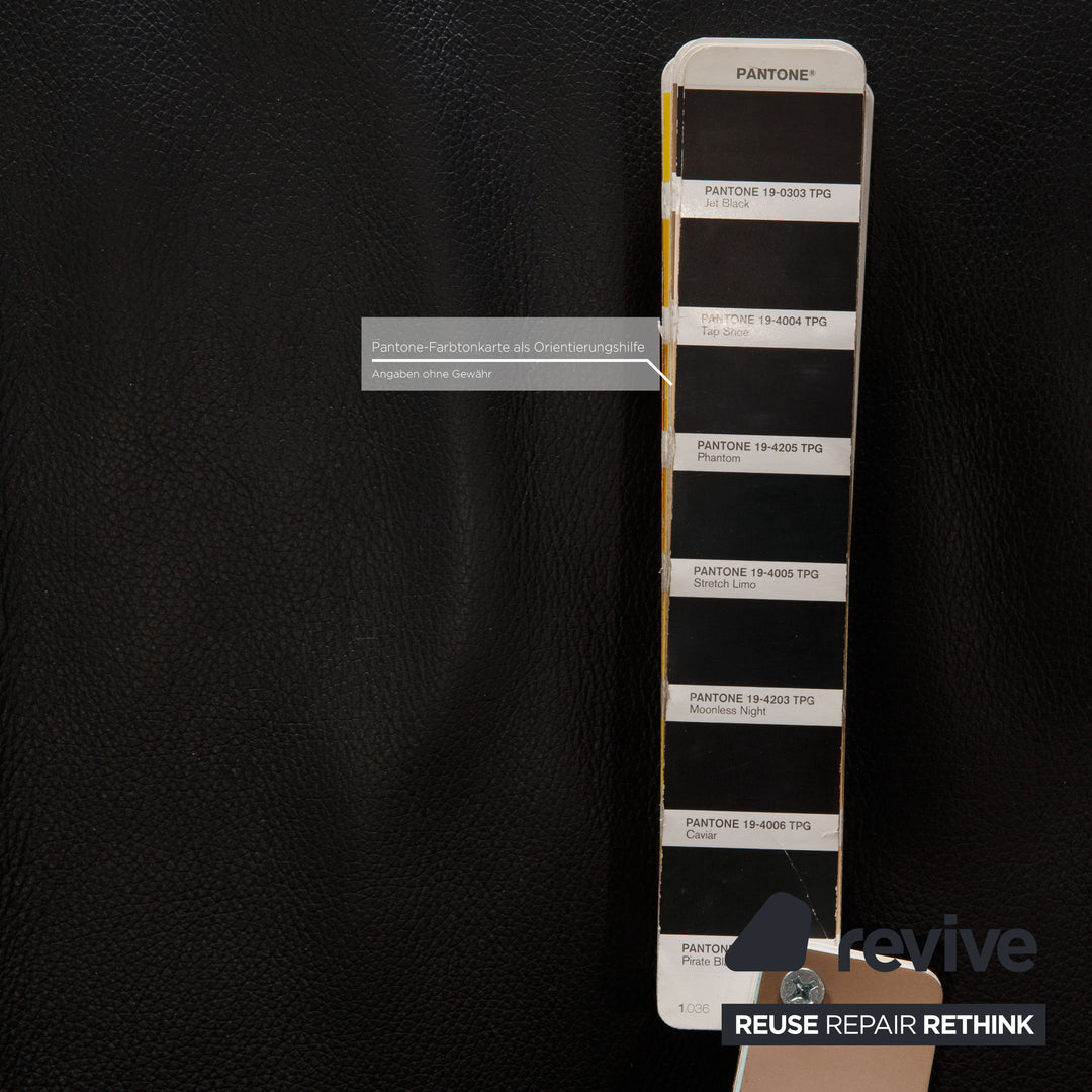 Rolf Benz 322 Leder Sofa Schwarz Dreisitzer Couch