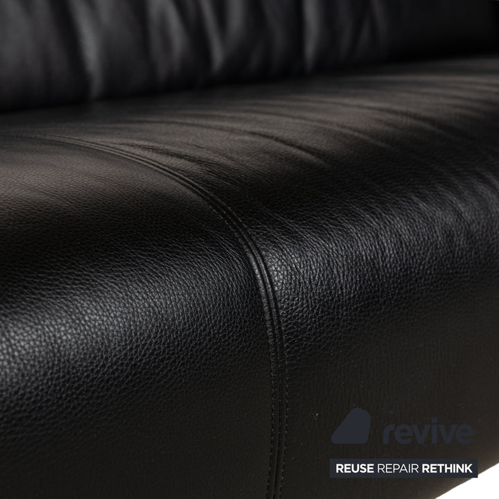 Rolf Benz 322 Leder Sofa Schwarz Dreisitzer Couch