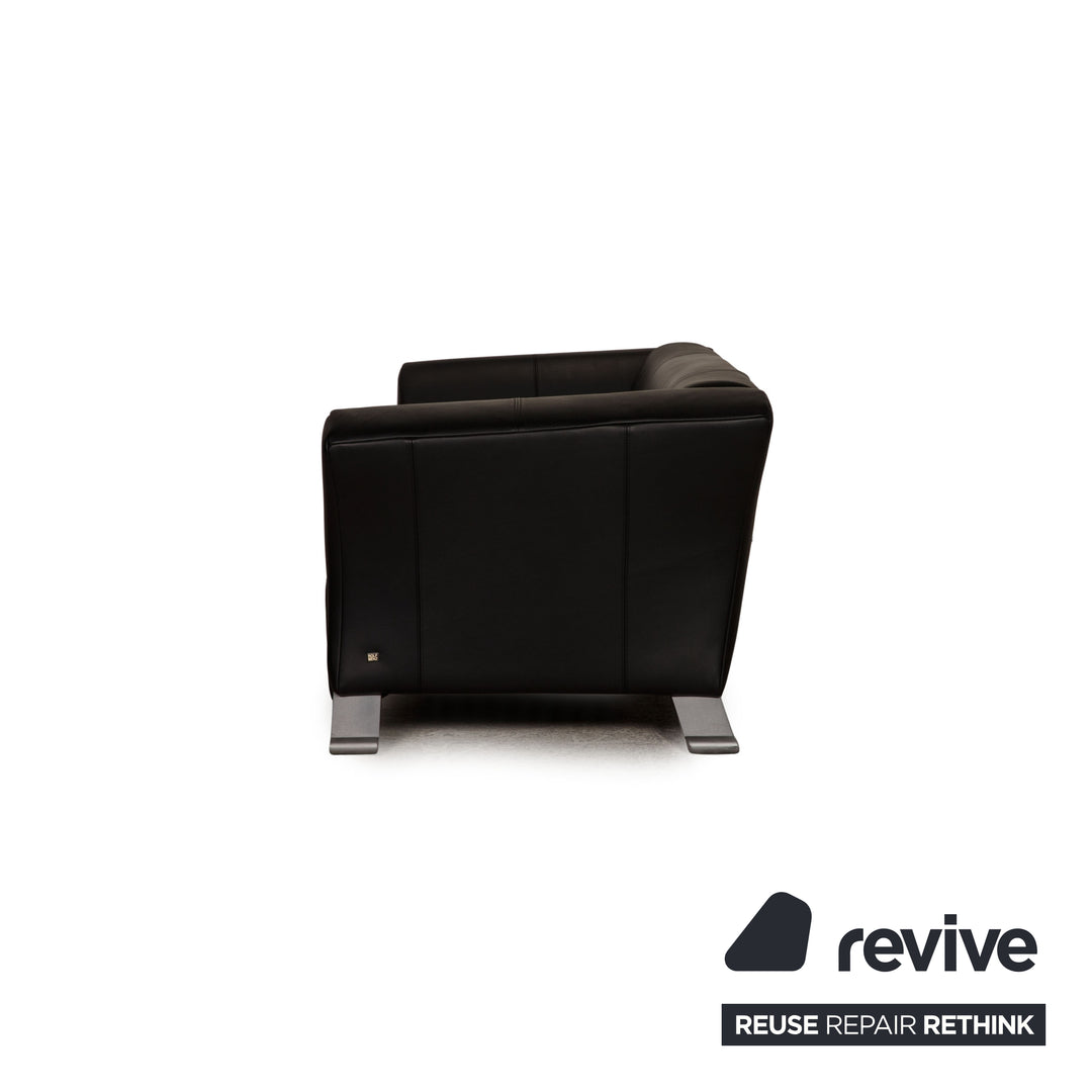 Rolf Benz 322 Leder Sofa Schwarz Dreisitzer Couch
