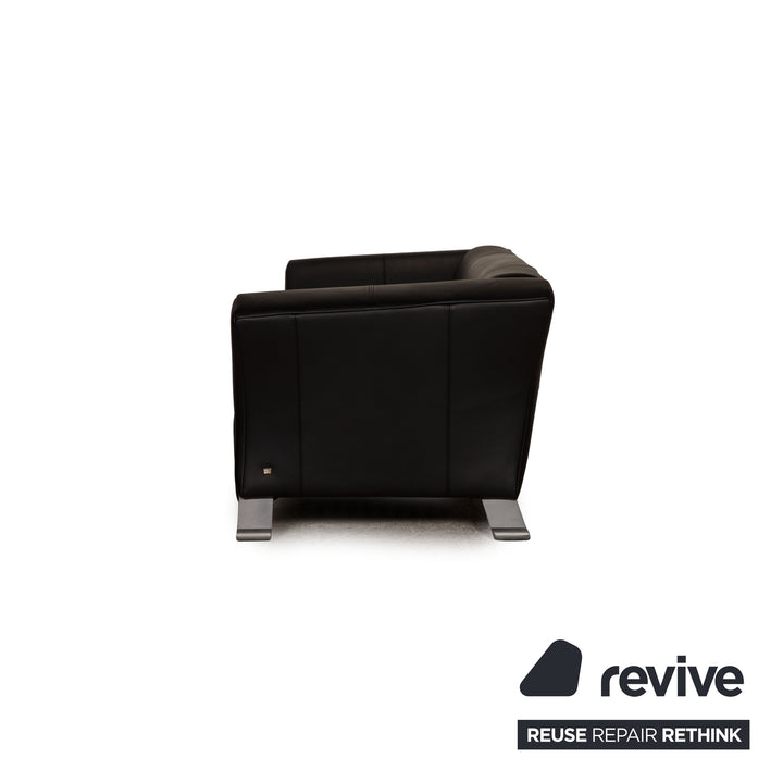 Rolf Benz 322 Leder Sofa Schwarz Dreisitzer Couch