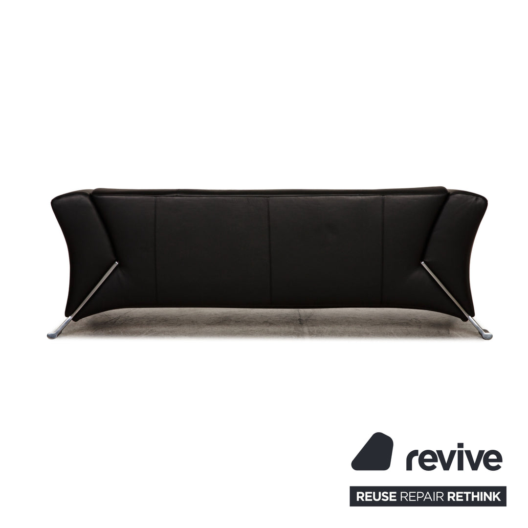 Rolf Benz 322 Leder Sofa Schwarz Dreisitzer Couch