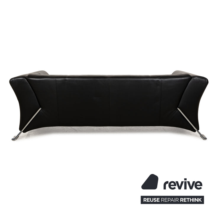 Rolf Benz 322 Leder Sofa Schwarz Dreisitzer Couch