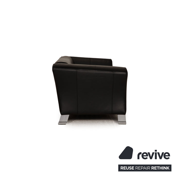 Rolf Benz 322 Leder Sofa Schwarz Dreisitzer Couch