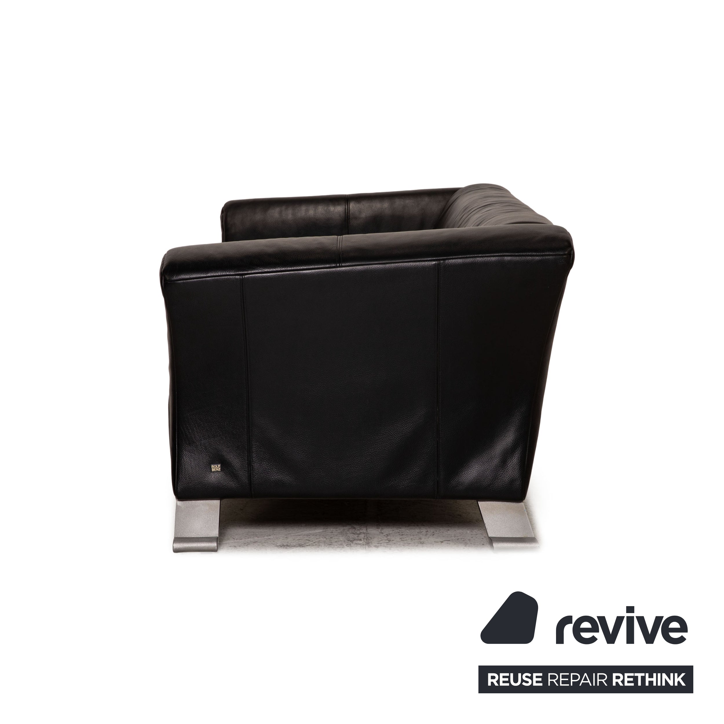 Rolf Benz 322 Leder Sofa Schwarz Dreisitzer Couch