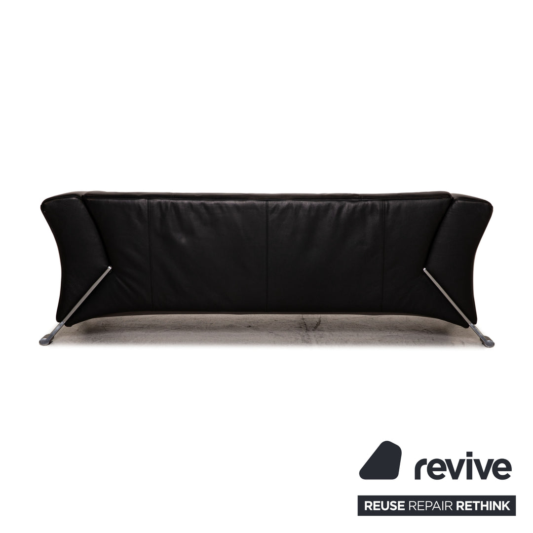 Rolf Benz 322 Leder Sofa Schwarz Dreisitzer Couch