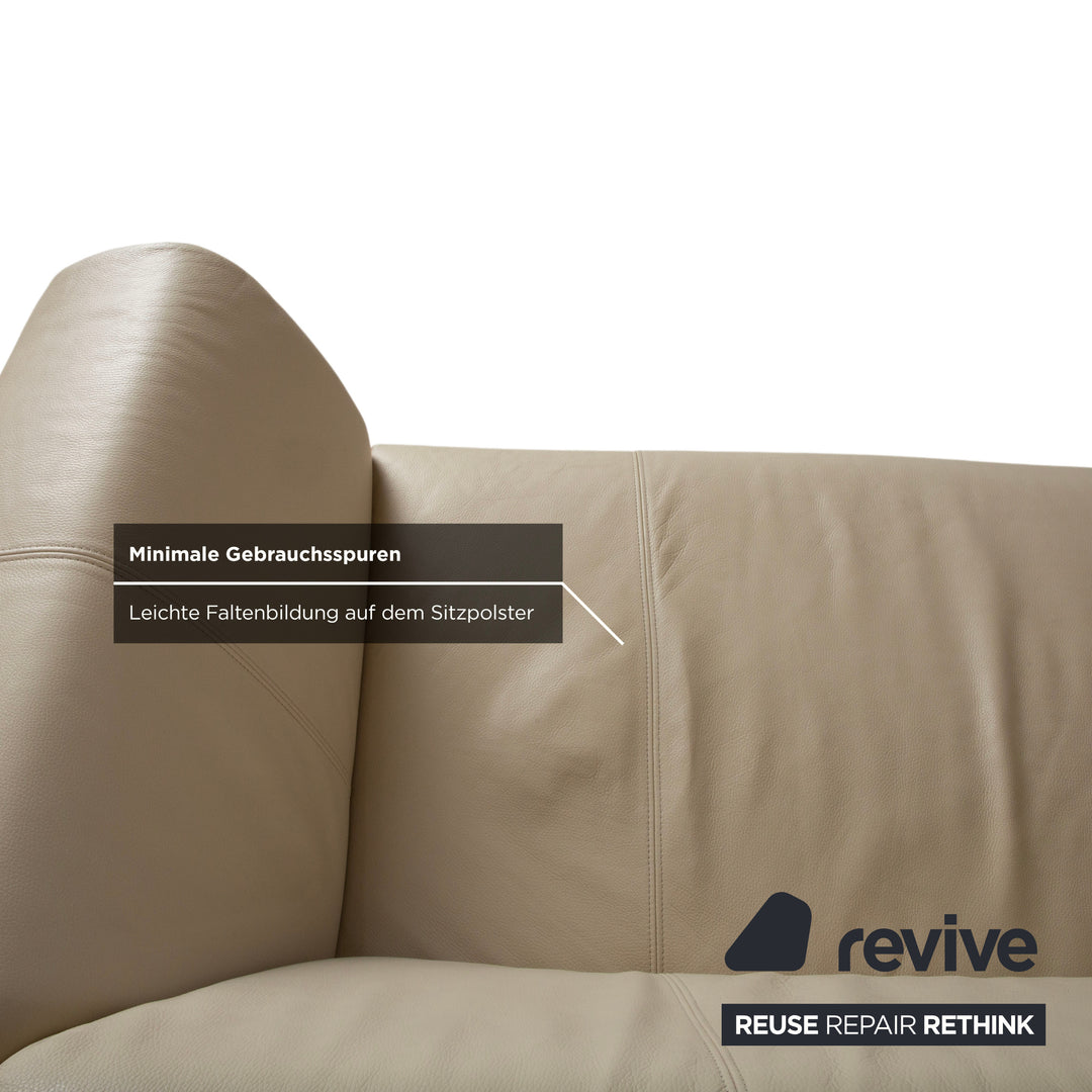 Rolf Benz 322 Leder Zweisitzer Beige Creme Sofa Couch