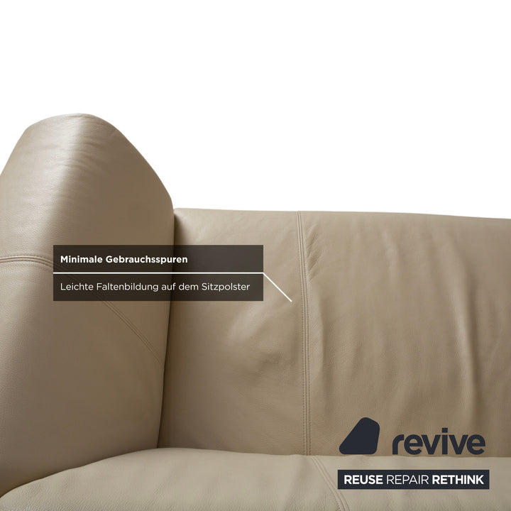 Rolf Benz 322 Leder Zweisitzer Beige Creme Sofa Couch
