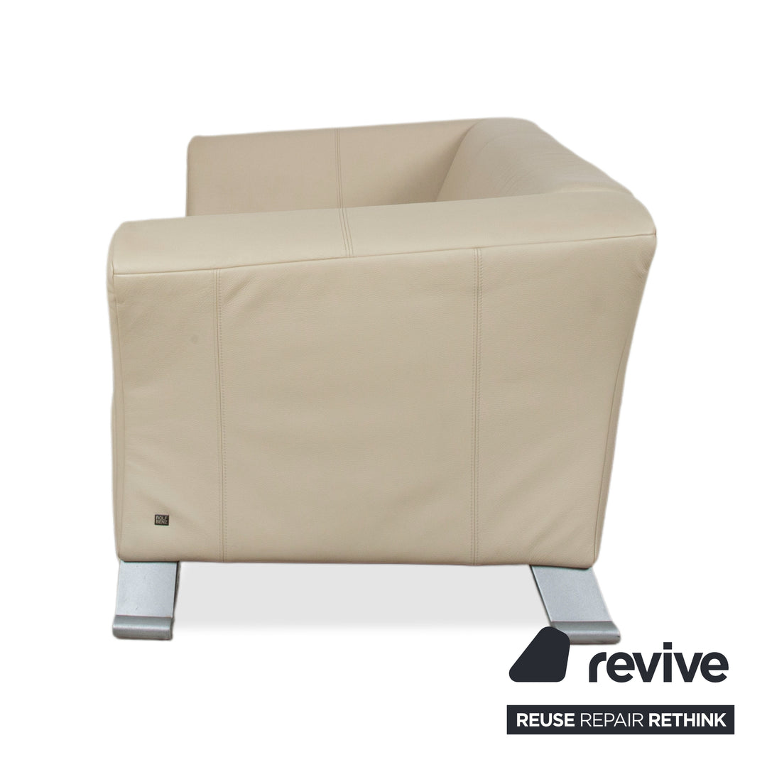 Rolf Benz 322 Leder Zweisitzer Beige Creme Sofa Couch