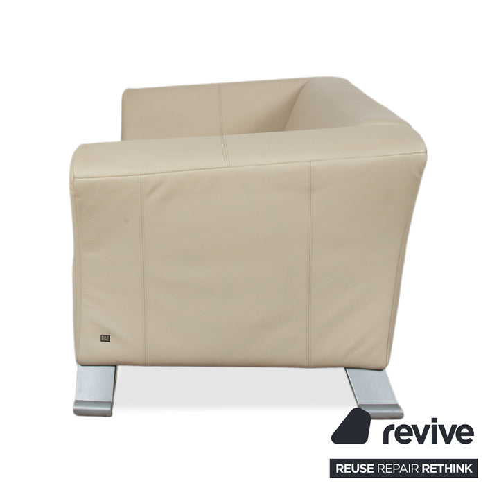 Rolf Benz 322 Leder Zweisitzer Beige Creme Sofa Couch