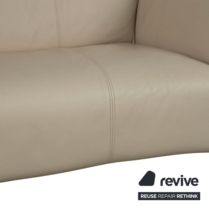 Rolf Benz 322 Leder Zweisitzer Beige Creme Sofa Couch