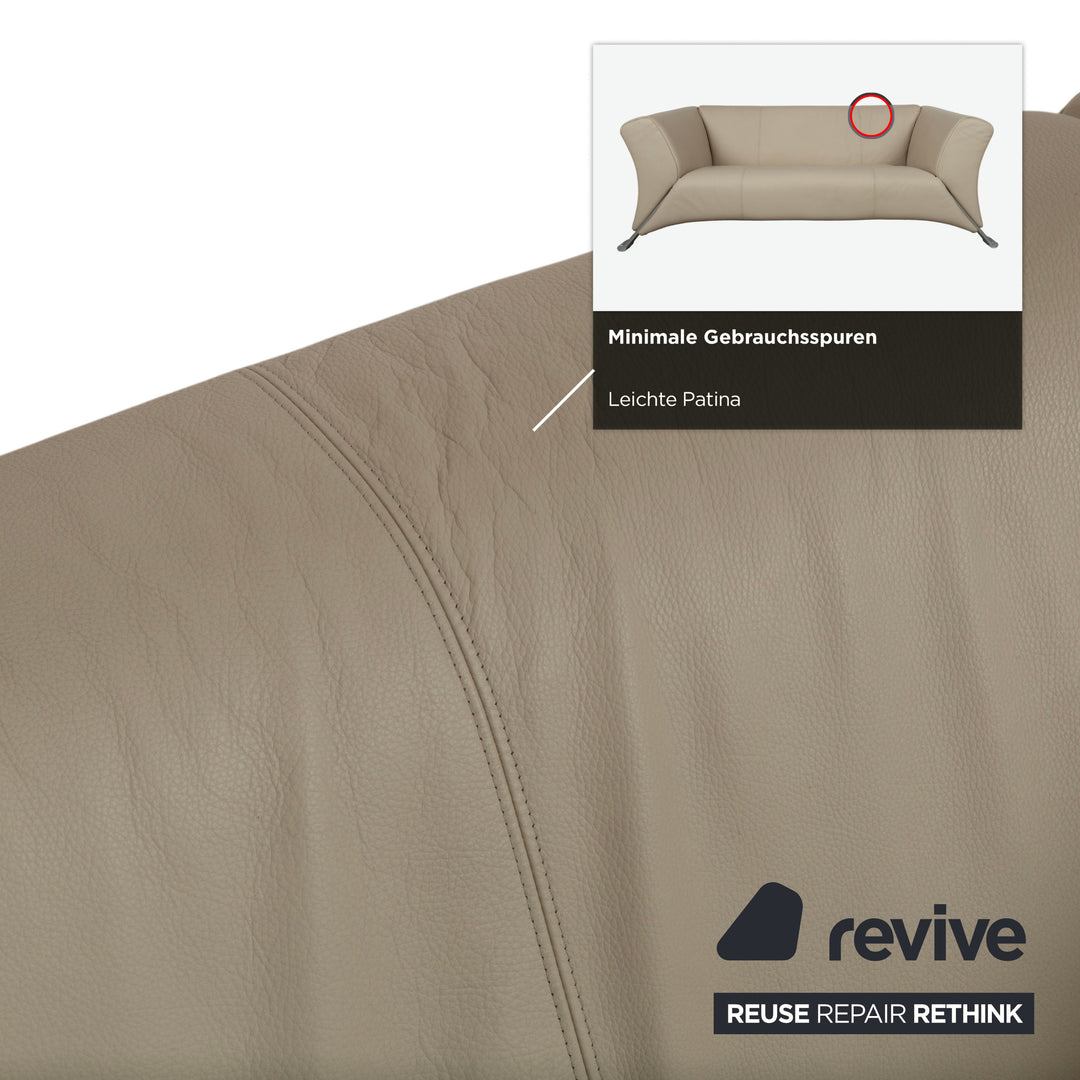 Rolf Benz 322 Leder Zweisitzer Beige Creme Sofa Couch