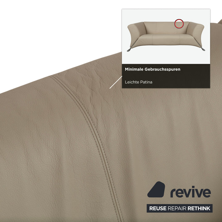 Rolf Benz 322 Leder Zweisitzer Beige Creme Sofa Couch