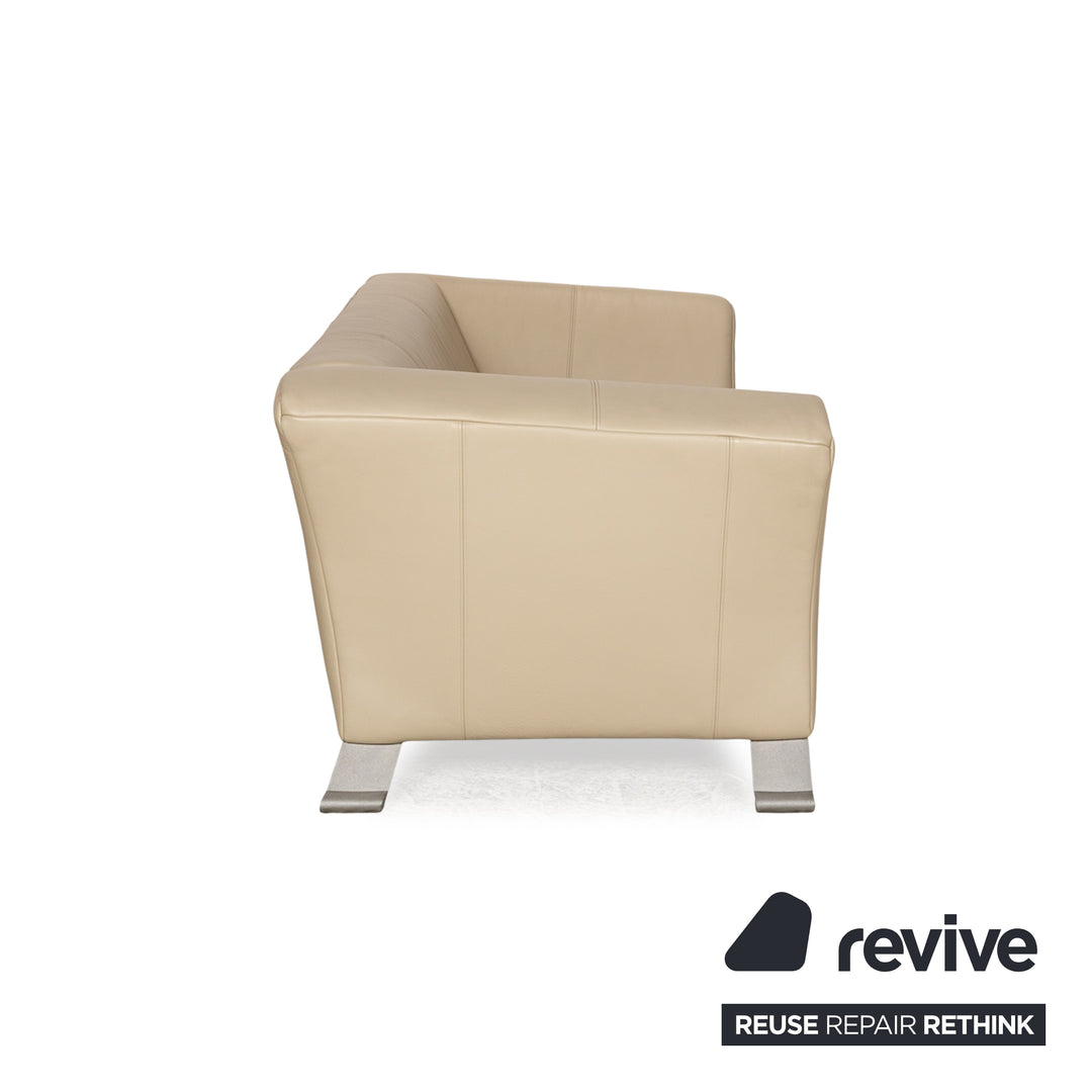 Rolf Benz 322 leather two-seater beige sofa couch