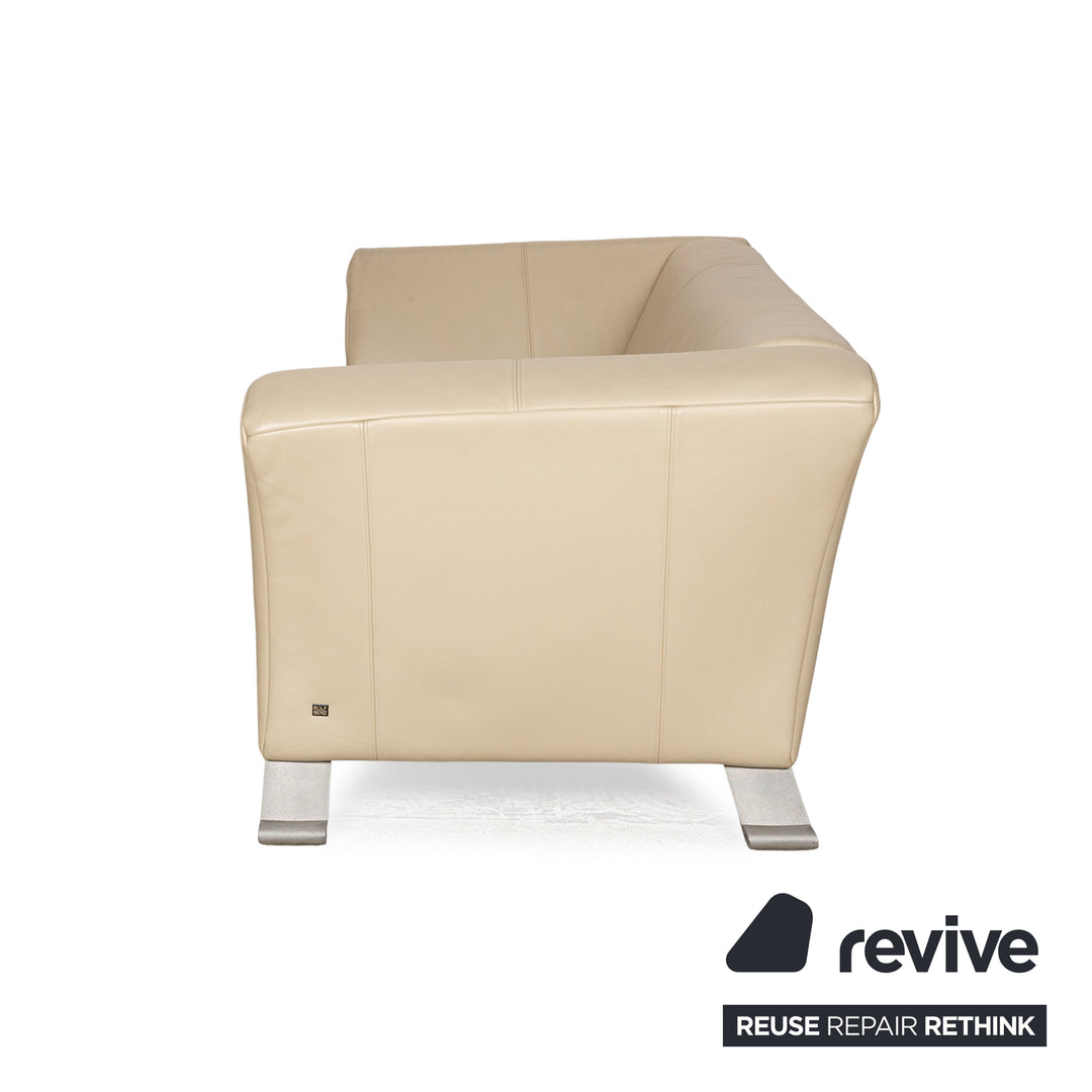 Rolf Benz 322 leather two-seater beige sofa couch