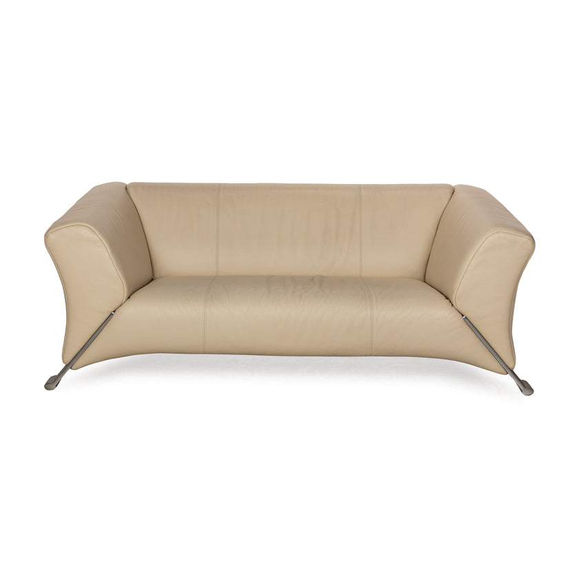 Rolf Benz 322 Leder Zweisitzer Beige Sofa Couch