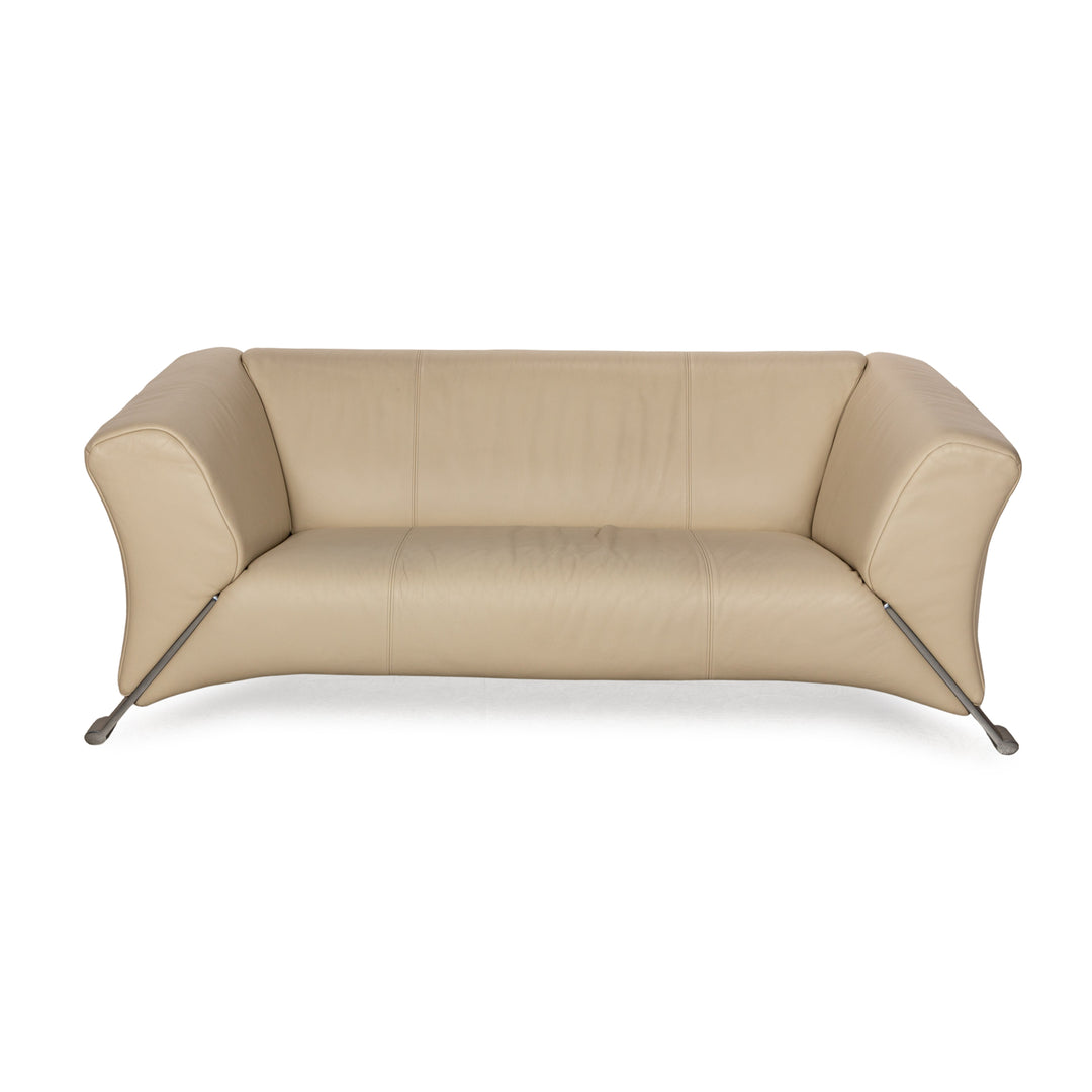 Rolf Benz 322 leather two-seater beige sofa couch