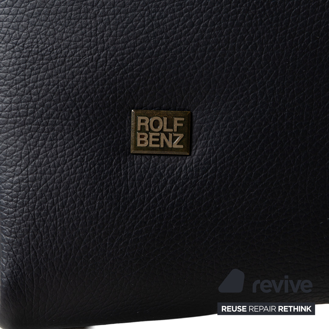 Rolf Benz 322 Leather Two-Seater Blue Blue-Black Sofa Couch