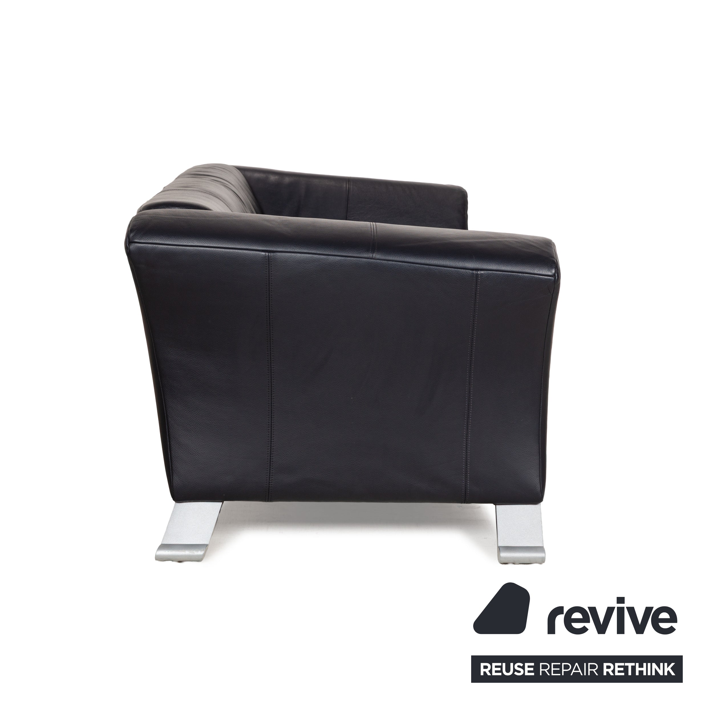 Rolf Benz 322 Leder Zweisitzer Blau Blauschwarz Sofa Couch