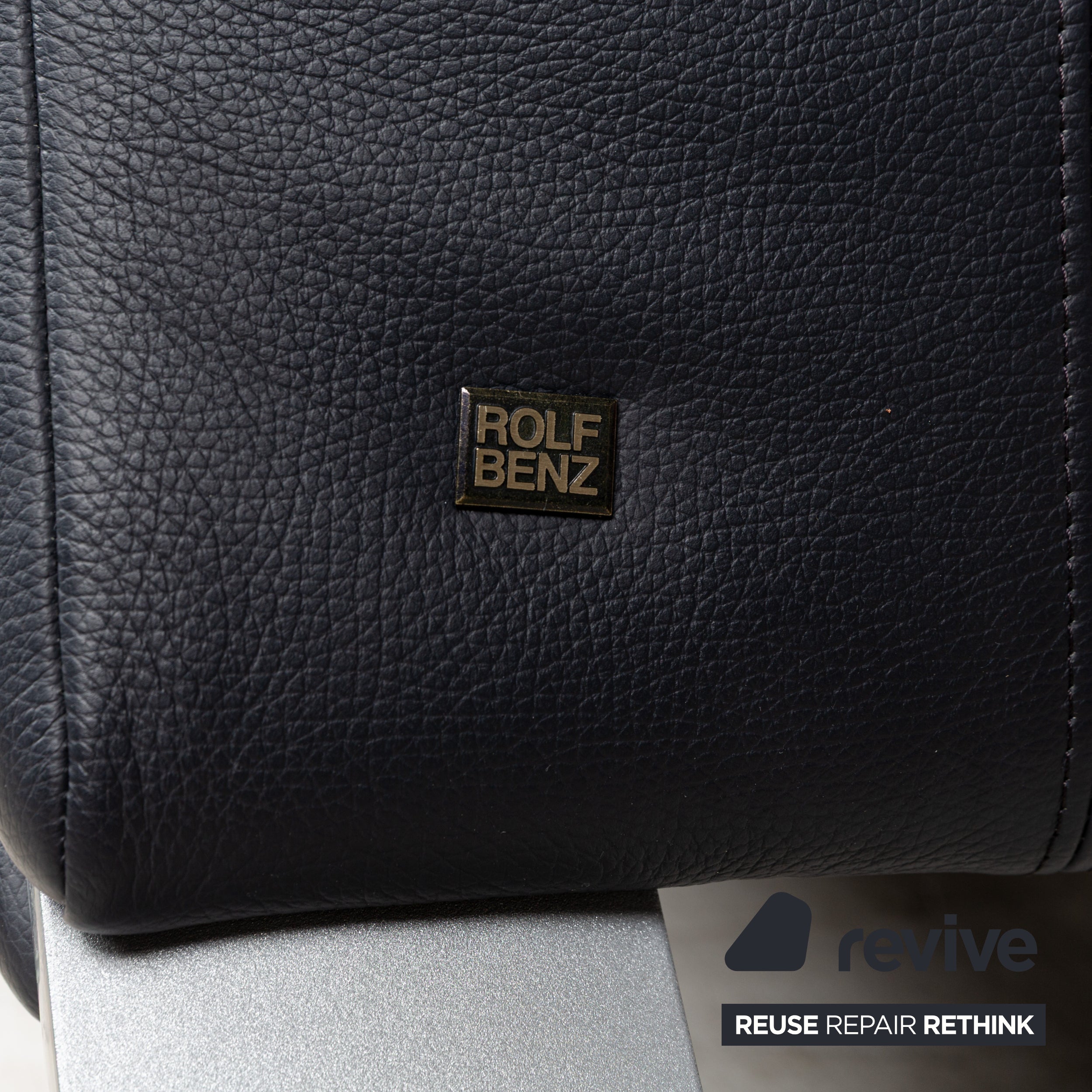 Rolf Benz 322 Leder Zweisitzer Blau Blauschwarz Sofa Couch