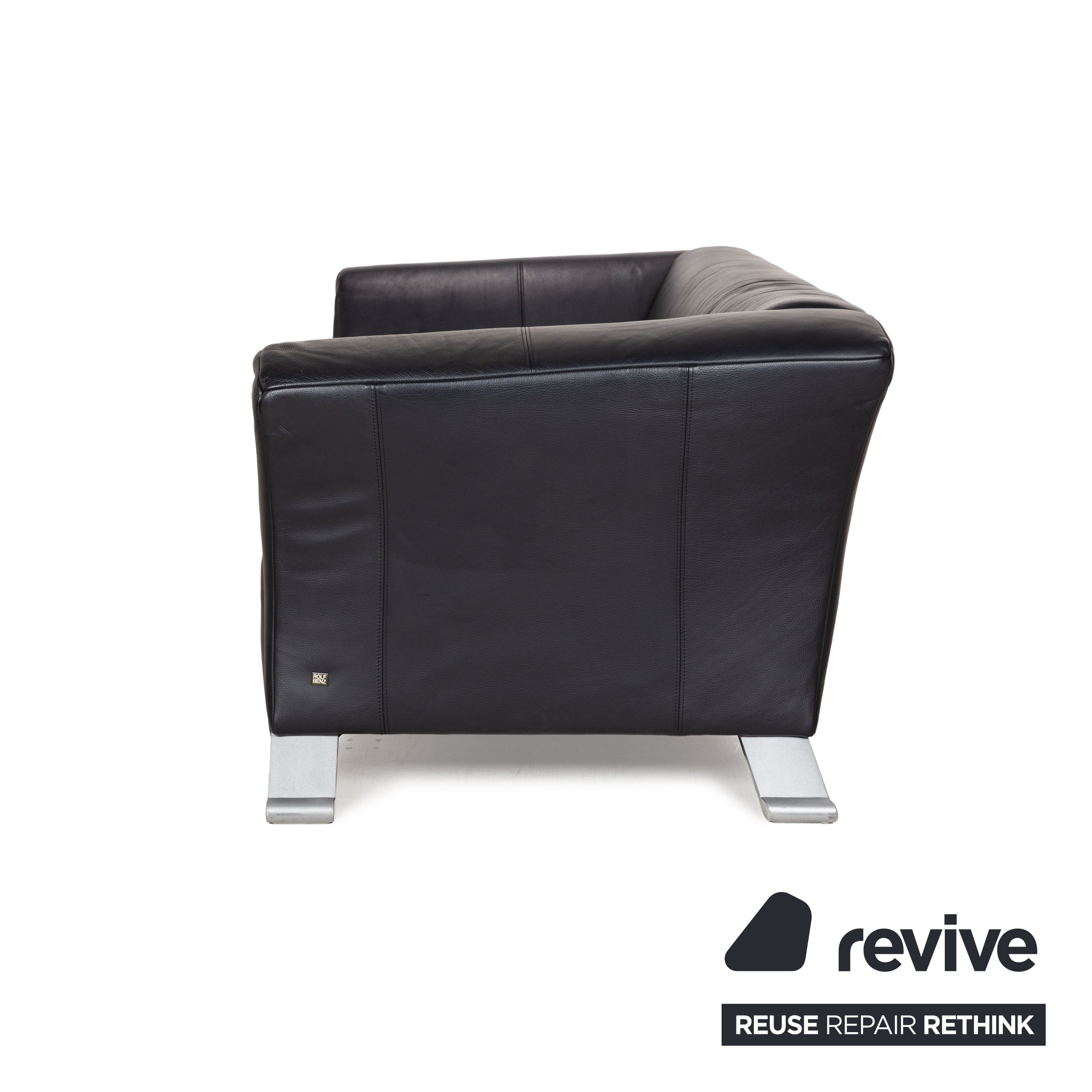 Rolf Benz 322 Leder Zweisitzer Blau Blauschwarz Sofa Couch