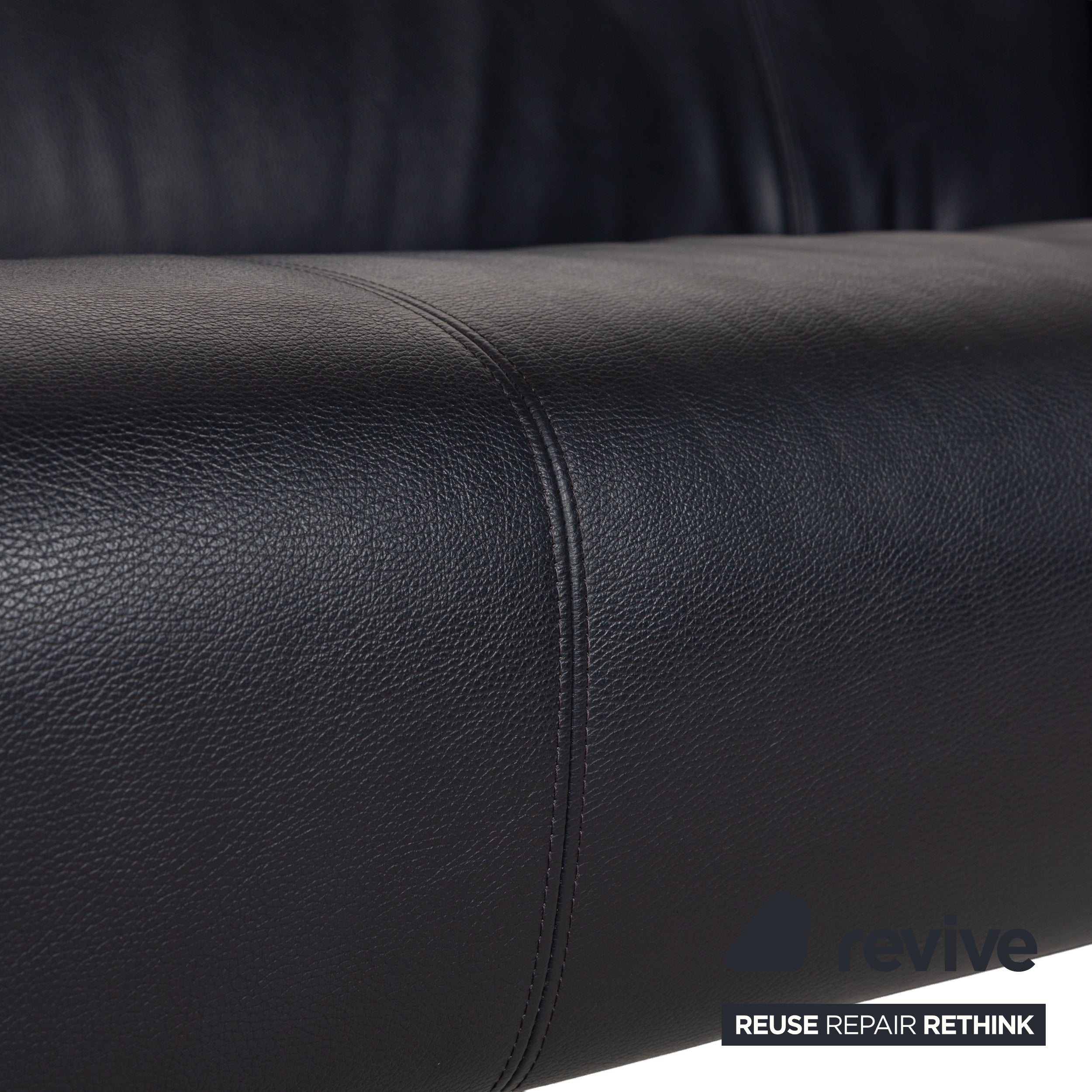 Rolf Benz 322 Leder Zweisitzer Blau Blauschwarz Sofa Couch