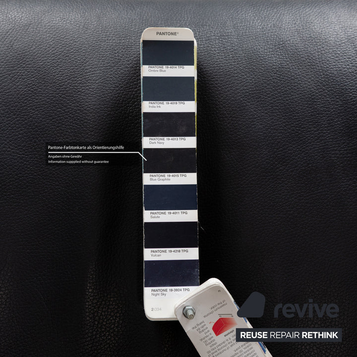 Rolf Benz 322 Leather Two-Seater Blue Blue-Black Sofa Couch