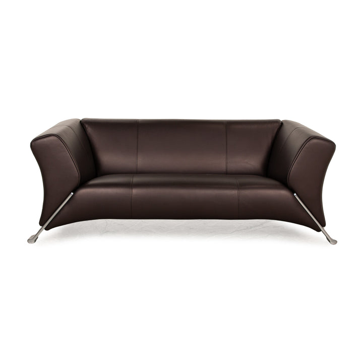 Rolf Benz 322 Leather Two Seater Brown Sofa Couch