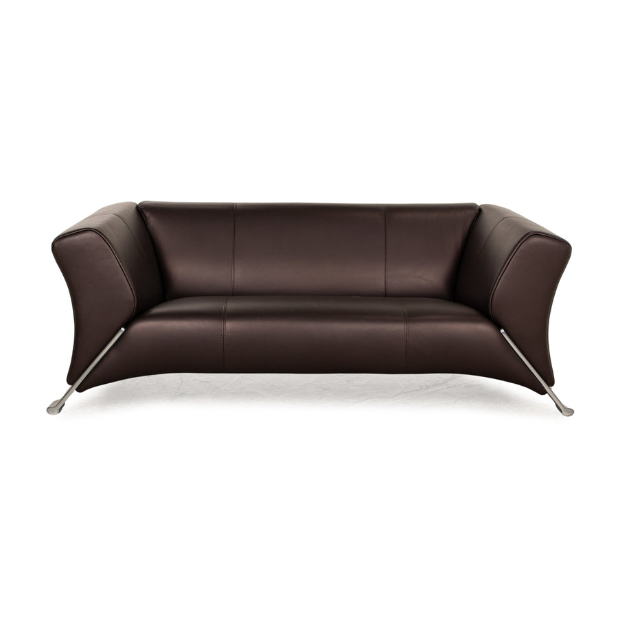 Rolf Benz 322 Leather Two Seater Brown Sofa Couch