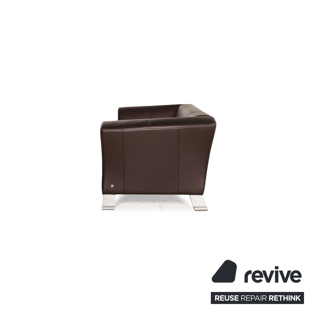 Rolf Benz 322 Leather Two Seater Brown Sofa Couch