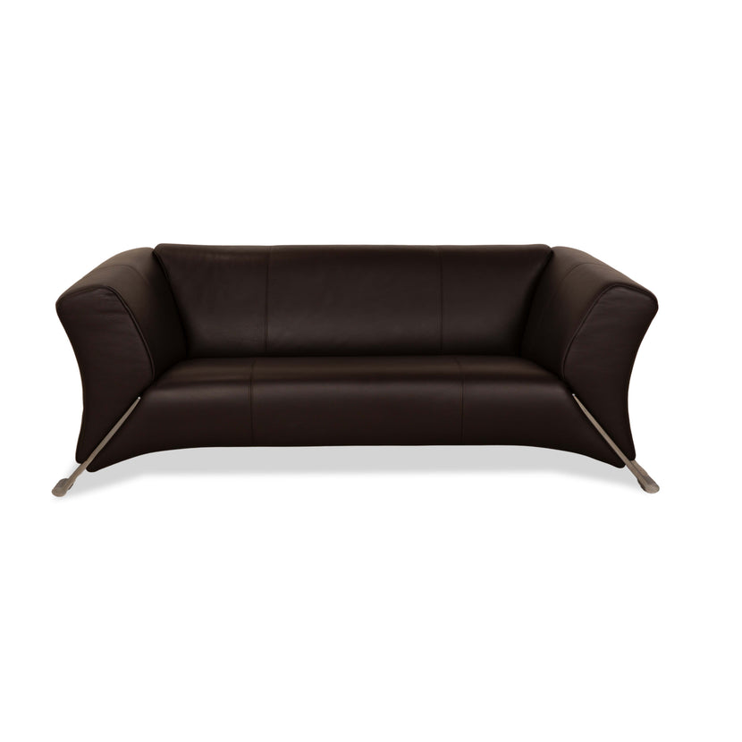 Rolf Benz 322 Leather Two Seater Brown Sofa Couch