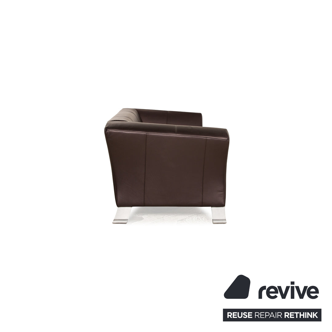 Rolf Benz 322 Leather Two Seater Brown Sofa Couch