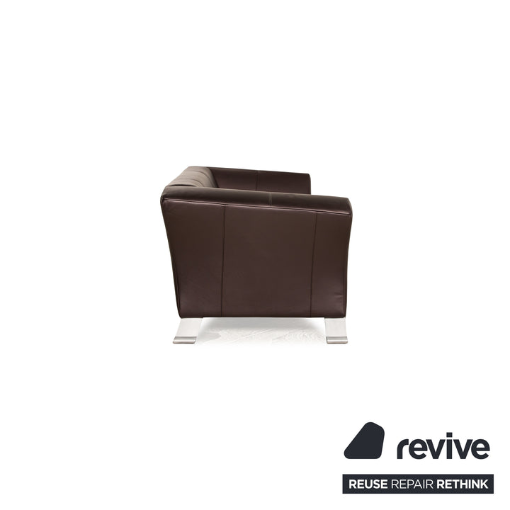 Rolf Benz 322 Leather Two Seater Brown Sofa Couch