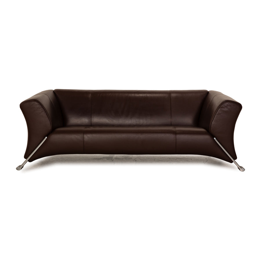 Rolf Benz 322 Leather Two Seater Brown Sofa Couch