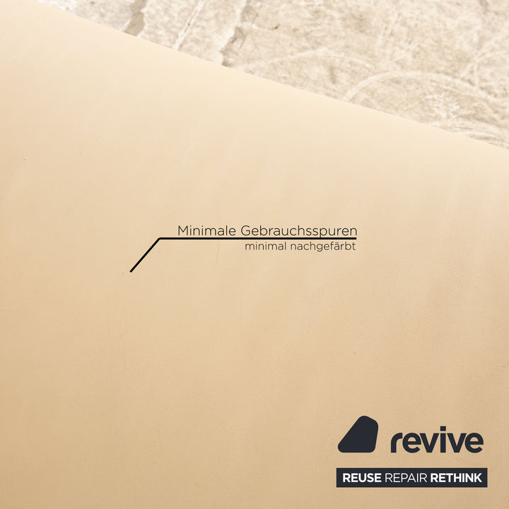 Rolf Benz 322 leather two-seater cream sofa couch