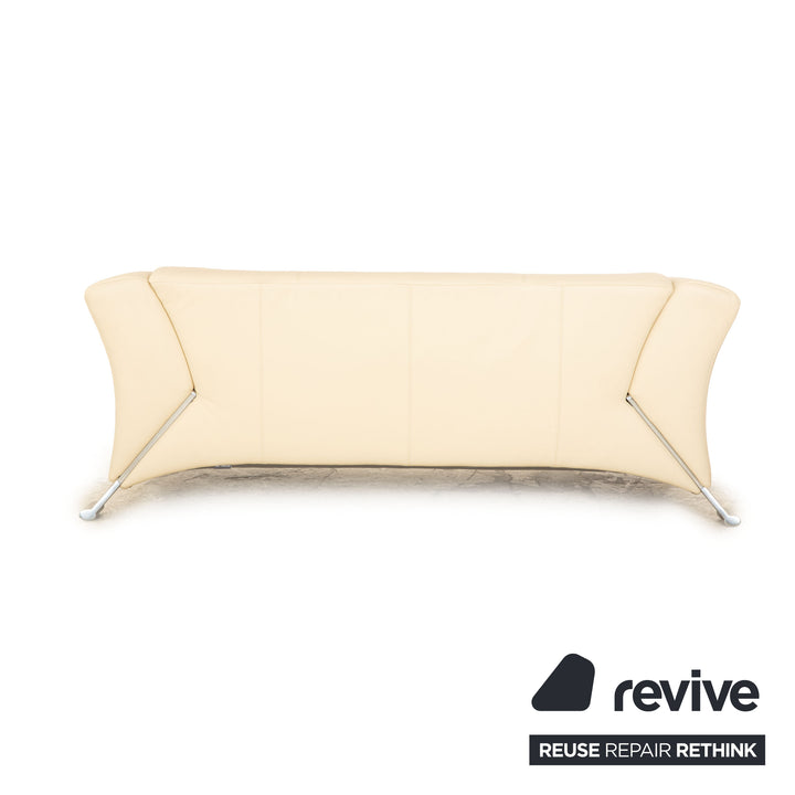 Rolf Benz 322 leather two-seater cream sofa couch