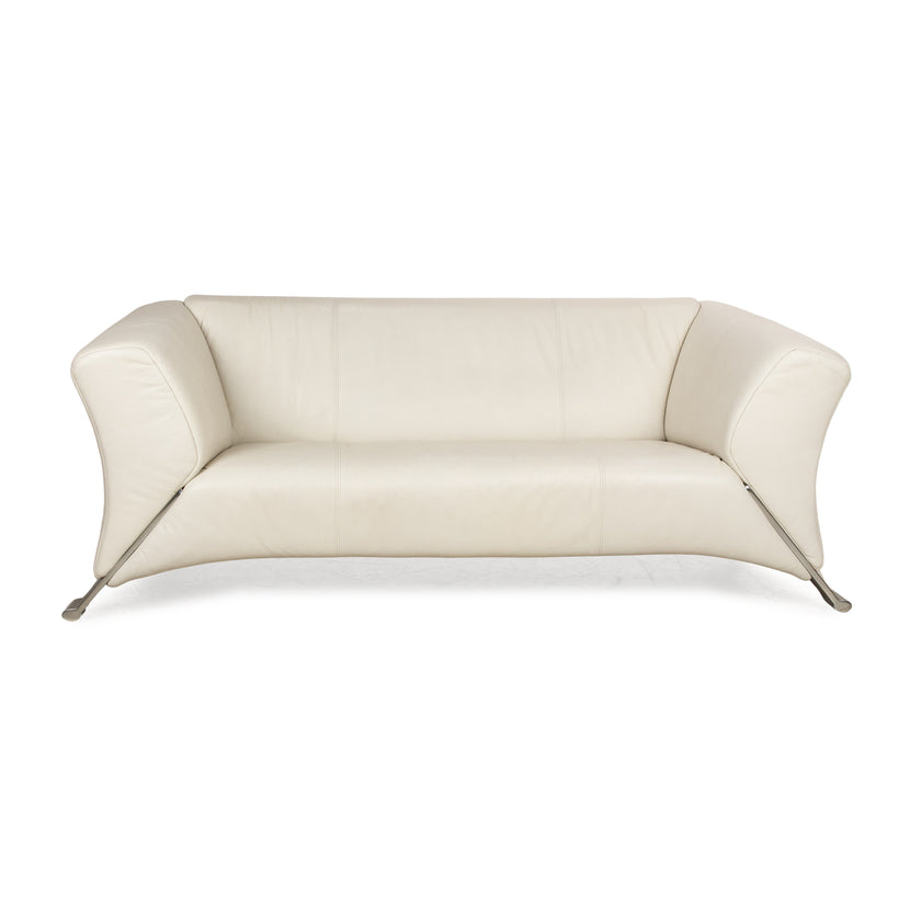 Rolf Benz 322 Leder Zweisitzer Creme Sofa Couch