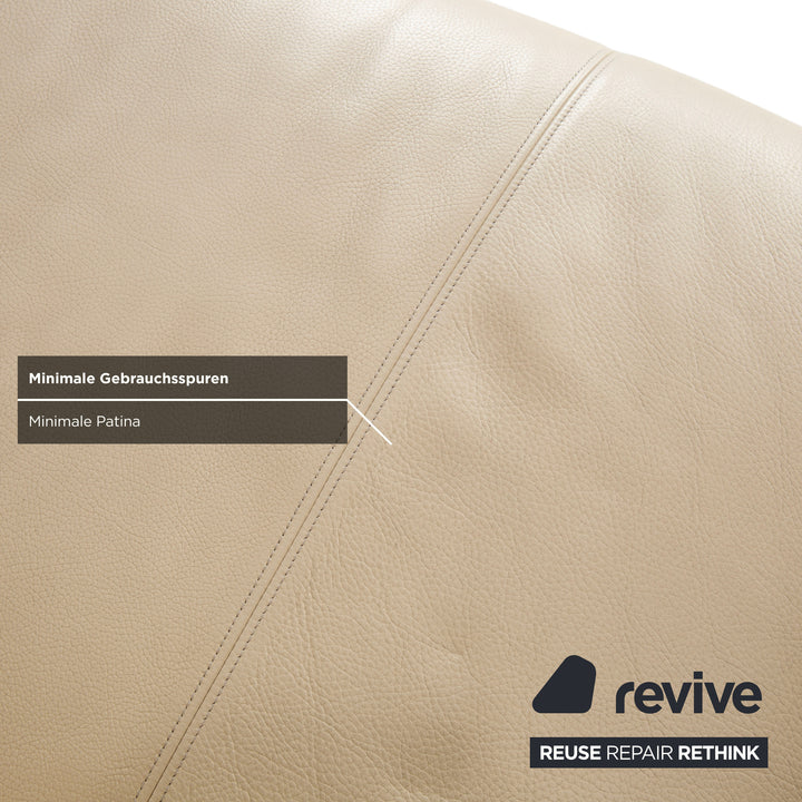 Rolf Benz 322 Leder Zweisitzer Creme Beige Sofa Couch