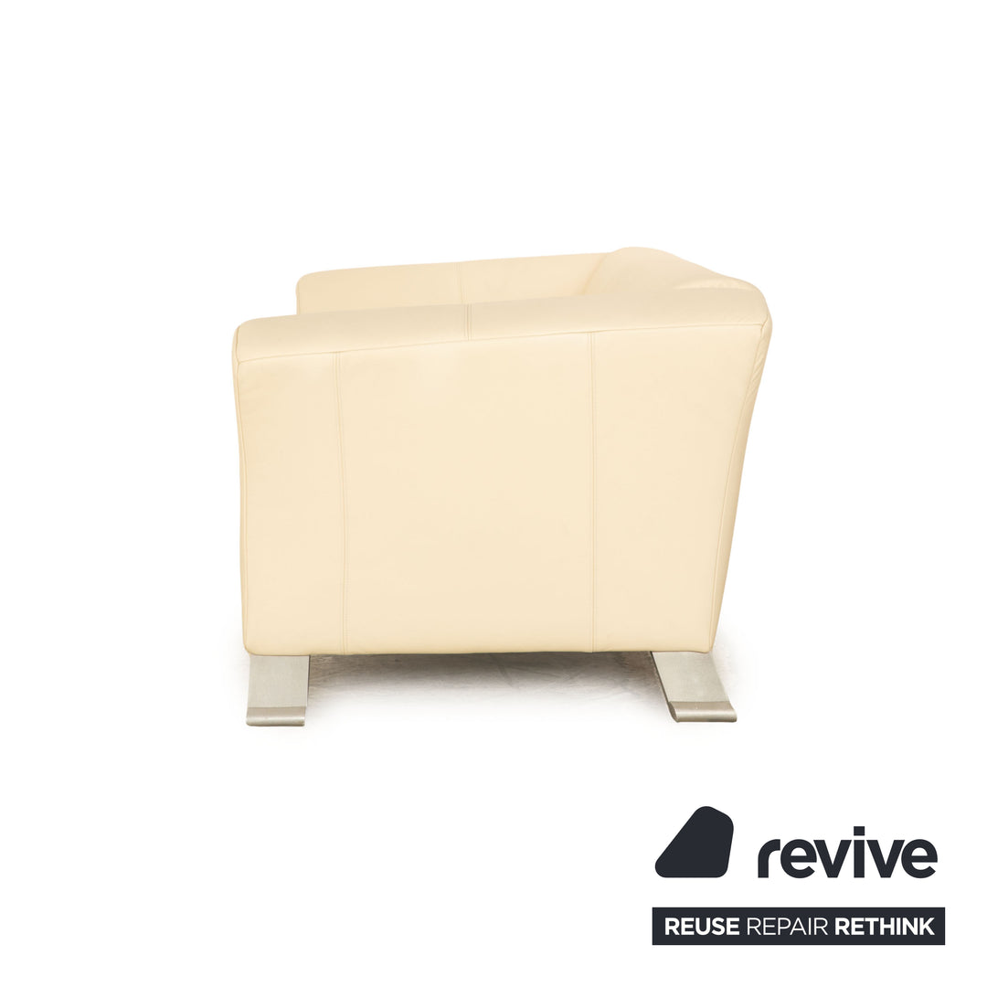 Rolf Benz 322 leather two-seater cream sofa couch