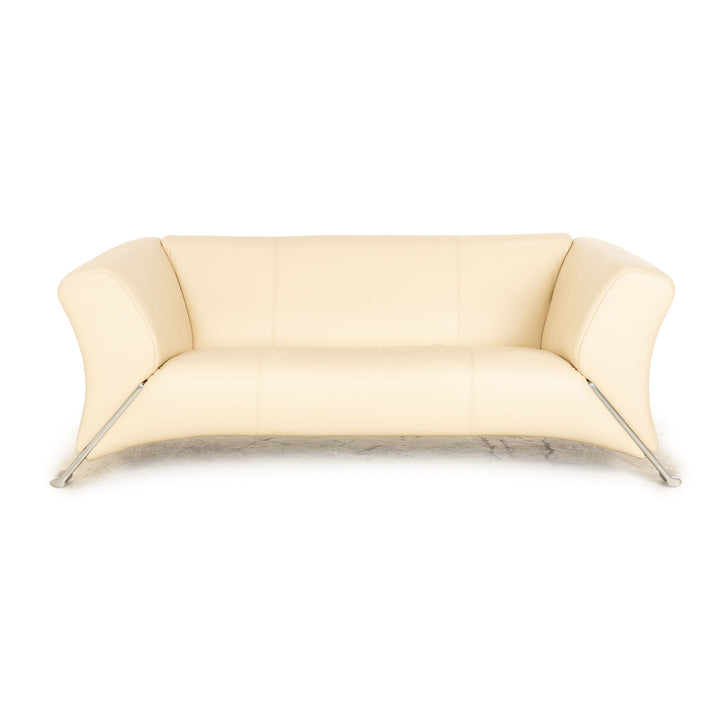 Rolf Benz 322 leather two-seater cream sofa couch