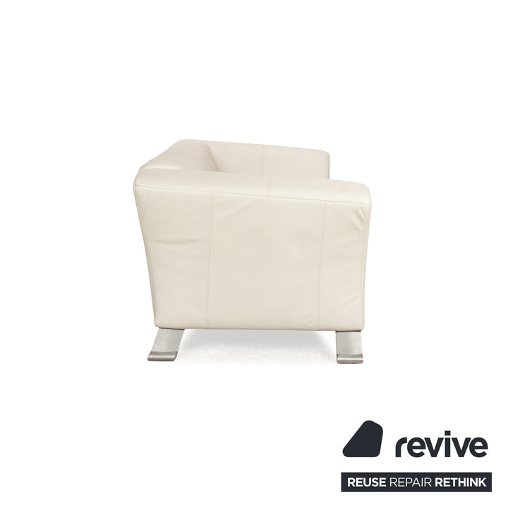 Rolf Benz 322 leather two-seater cream sofa couch