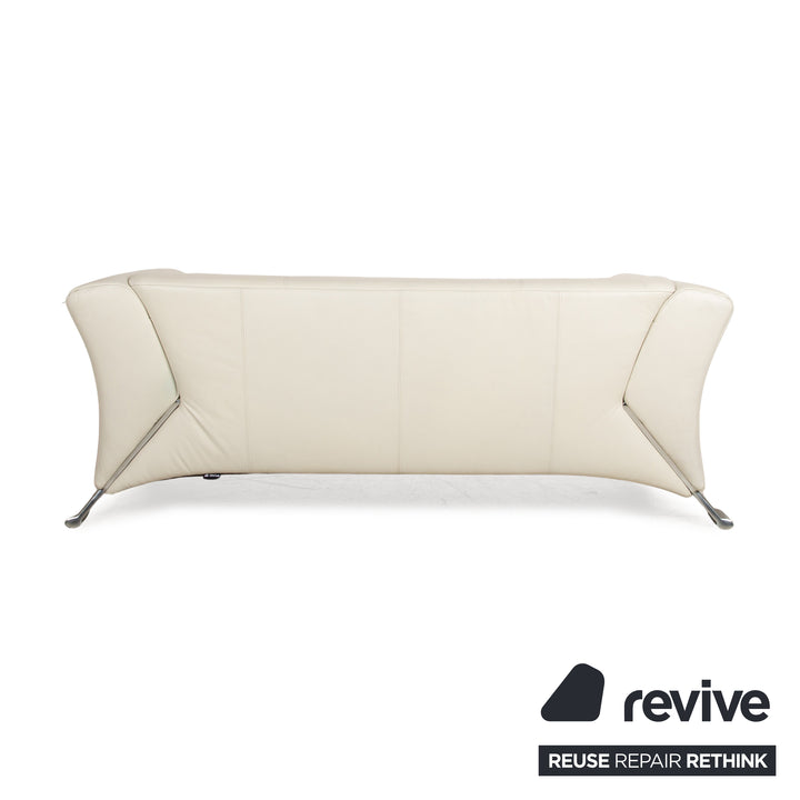 Rolf Benz 322 leather two-seater cream sofa couch