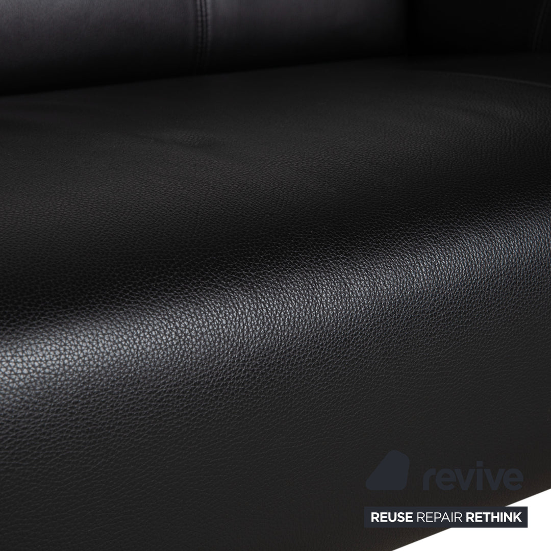 Rolf Benz 322 Leder Zweisitzer Dreisitzer Schwarz Sofa Couch