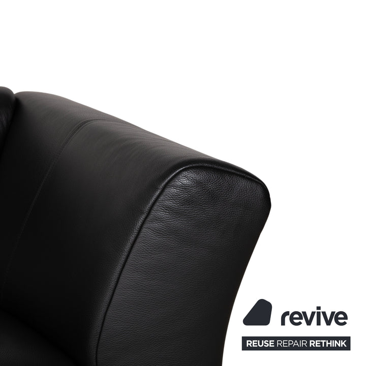 Rolf Benz 322 Leder Zweisitzer Dreisitzer Schwarz Sofa Couch